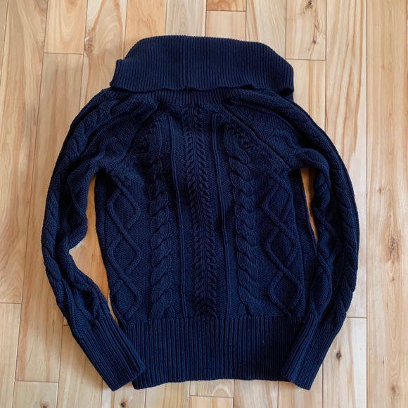 Cotton Cable-knit Sweater w/large Cowl Neck - Picture 9 of 9